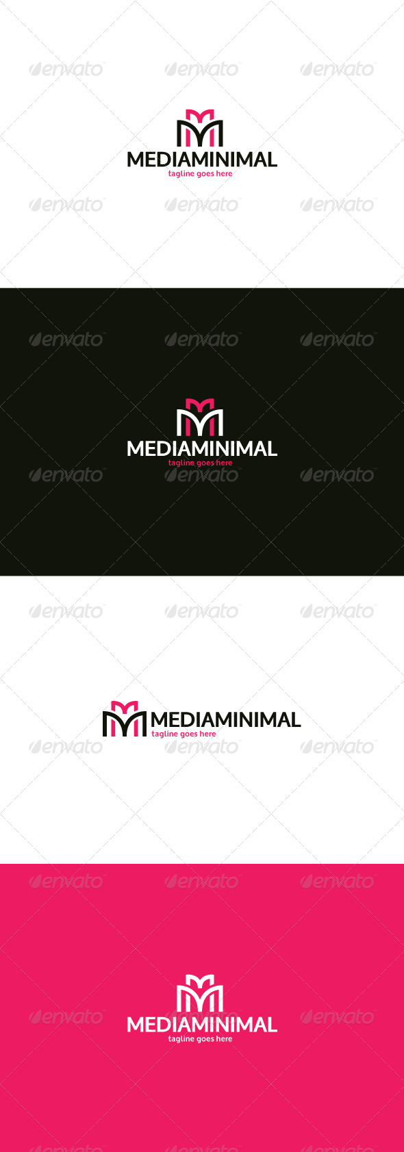 Media Minimal Logo — Letter M