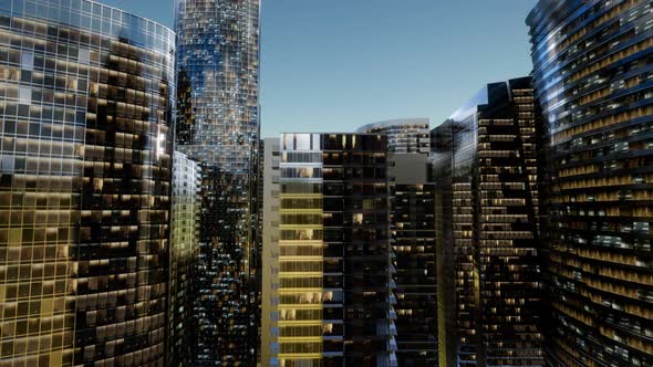 City Skyscrapers at Night alt