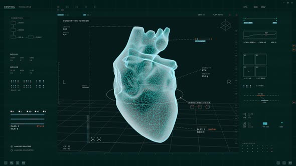 Printing a realistic 3D copy of the human heart at the modern medical laboratory alt
