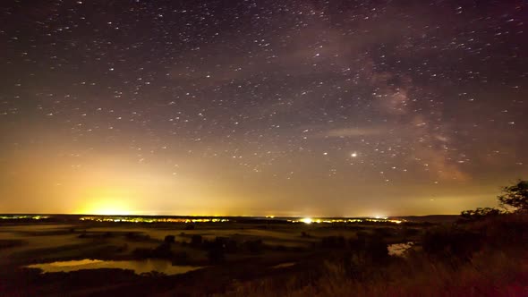 Starry Night in Mountains Time Lapse