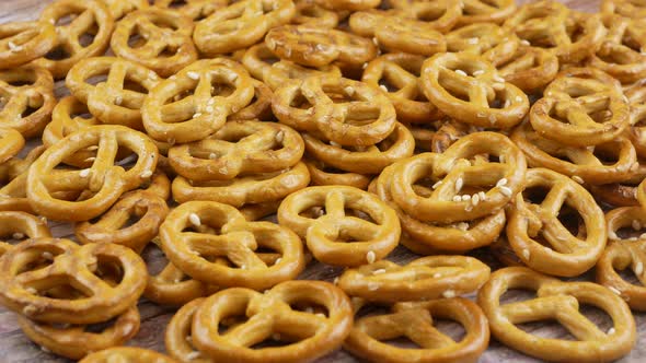 cookies pretzels close up