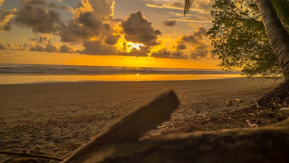 Sunset Time Lapse In Costa Rica beach