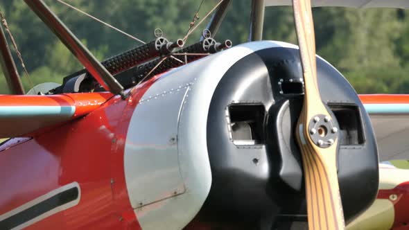 Closeup of the Triplane Fokker Dr. I Airplane of the Red Baron Von Richthofen