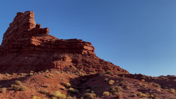 Driving past the rock formations of the Valley of the Gods