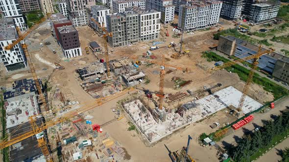 Drone Aerial View Construction of Residential Premises Residential Complex