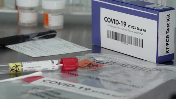 Covid- 19 Coronavirus test kit in medical lab