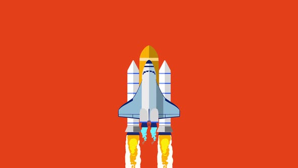 Animation of Flat Style Rocket