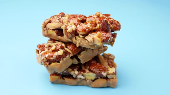 Almond and Oat Protein Bars on Table