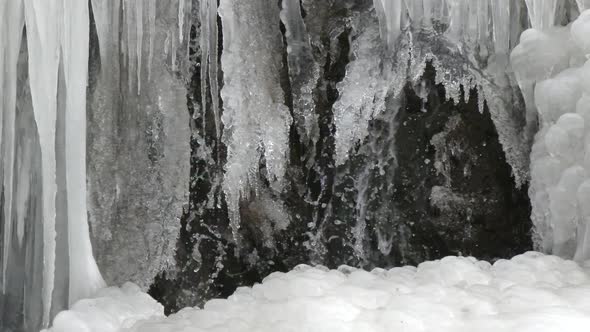 Icicles Edge to the Frozen Waterfall