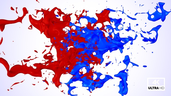 Red & Blue Mixed Color Stream Splash Collision
