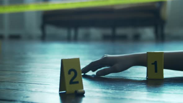 Closeup of a Crime Scene in a Deceased Person's Home.