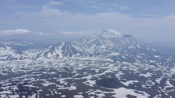 Landscape of Mutnovsky Volcano in Summer