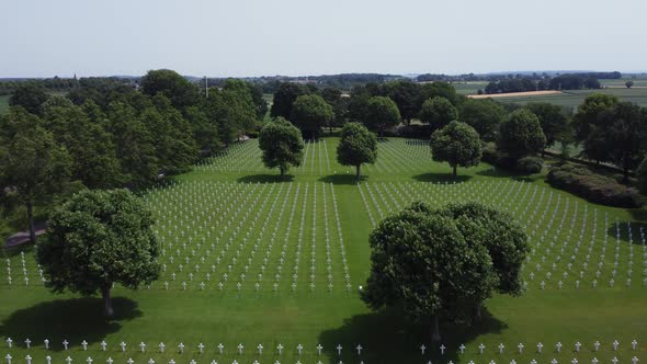 White Crosses at American Military Cemetery in the Netherlands