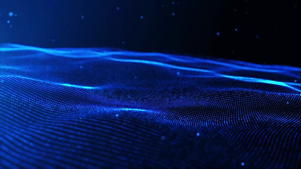 Particle Line Data Grid Wave Technology Background alt