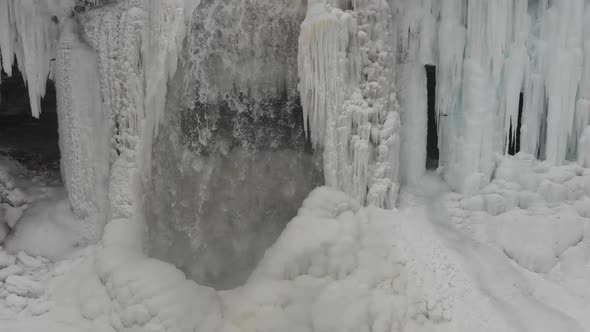 frozen waterfall in Minnesota