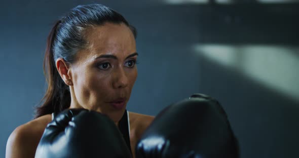 Woman Boxing in the Gym