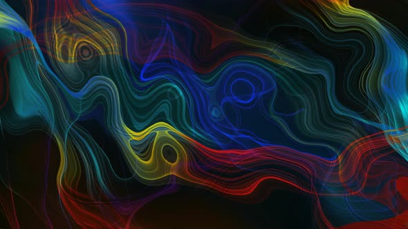 Background Black Blue Cyan Red Color Line Wavy Liquid Animation