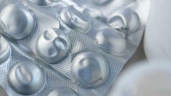 Close Up of Empty Pills of Blister Pack on Table