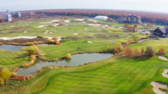 Aerial Photography Golf Course Autumn