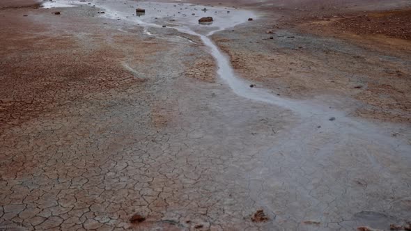 Landscape of Namafjall Hverir Geothermal Area Near Lake Myvatn