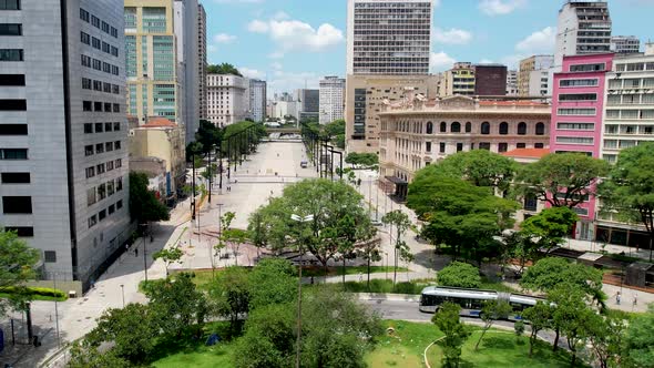 Cityscape of Sao Paulo Brazil. Stunning landscape of historic center of city