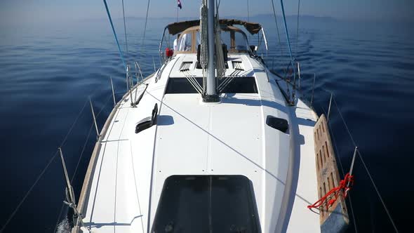 Sailing Luxury Yacht in the Sea at Sunny Day Croatia