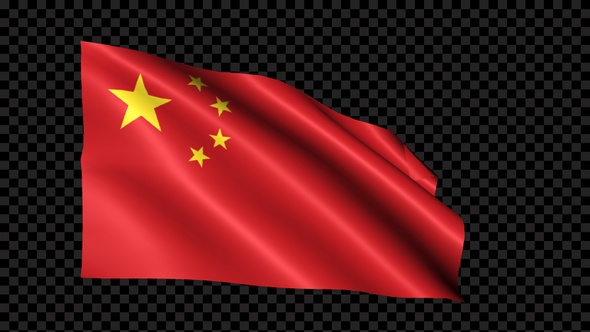 China Flag Blowing In The Wind