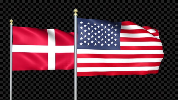 Sovereign Military Order Of Malta And United States Two Countries Flags Waving