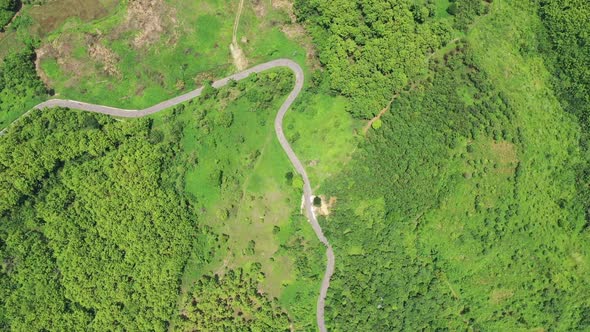 Aerial view of mountain landscape with clouds, Chittagong, Bangladesh.