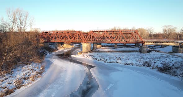 Railway bridge over the river