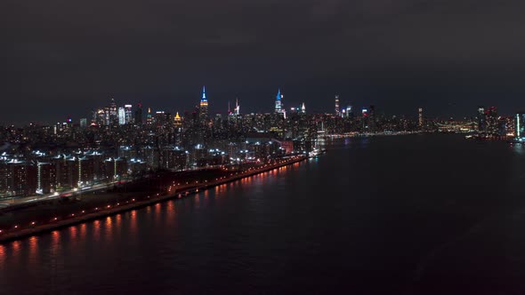 Hyperlapse over Midtown Manhattan At night