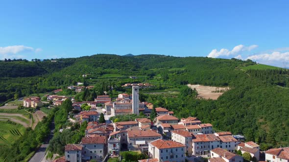 Aerial View Of Medieval Village