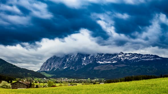 Storm and rain clouds over the Alps, 4k timelapse alt