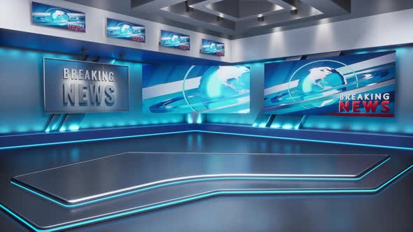 3D Virtual TV Studio News Backdrop For TV Shows alt