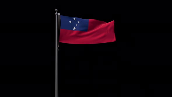 Samoa Flag With Alpha 4K