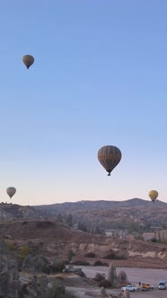 Cappadocia Turkey  Vertical Video of Balloon Launch