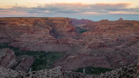 Time lapse view of Little Grand Canyon at Dusk