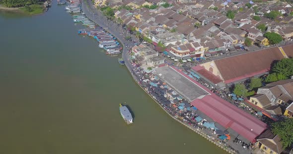 Aerial view of Hoi An old town or Hoian ancient town