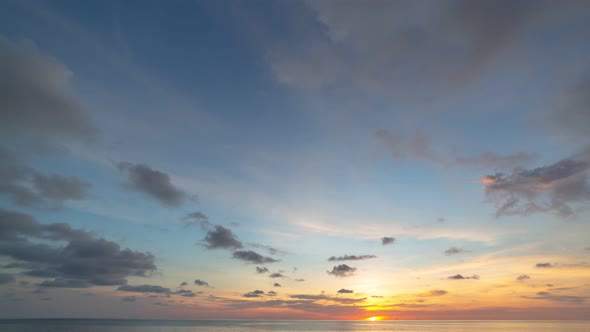 Time Lapse Beautiful Sunset Over The Sea.