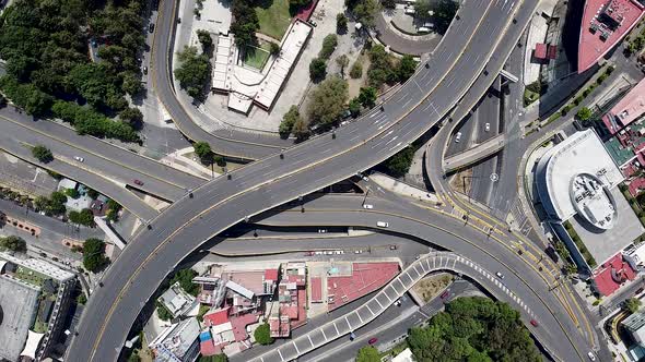 Cenital view of Periferico in mexico city