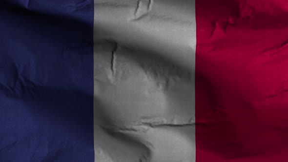 France Flag Textured Waving Background 4K