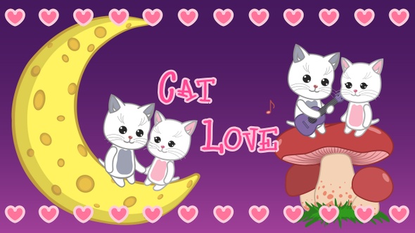 Cartoon Cat Love