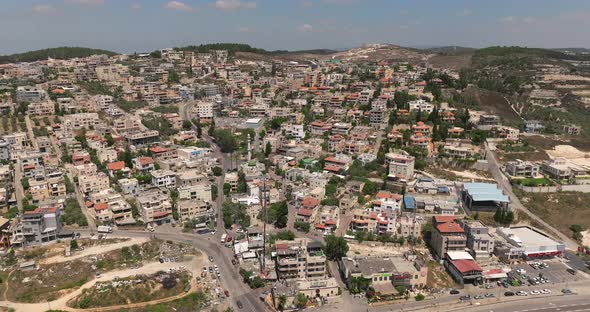 Aerial view of the Arab city of Um al Fahm in Northern Israel.