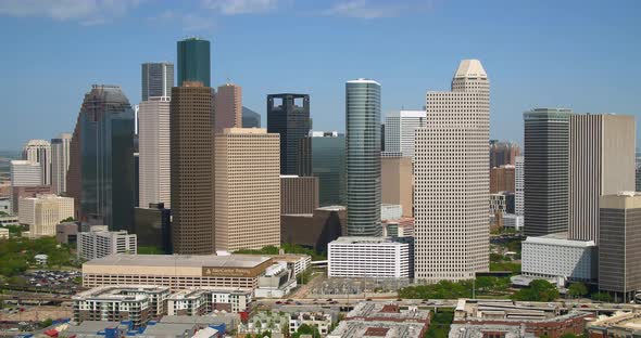 Aerial of the downtown Houston