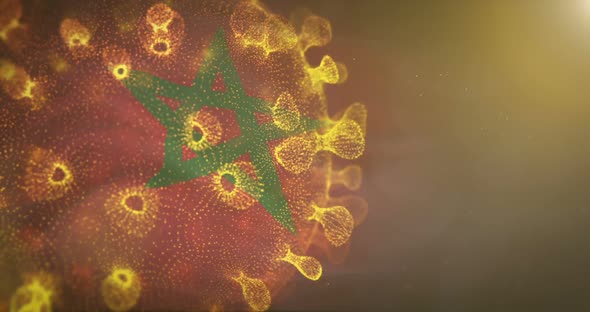 Morocco Flag With Corona Virus Bacteria alt