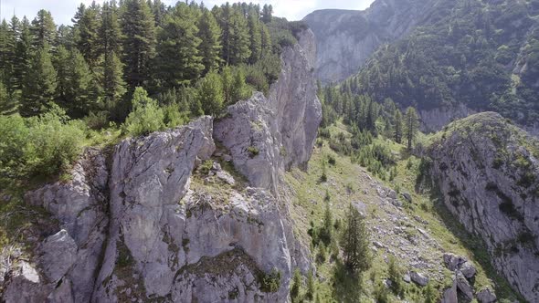 Flying Towards the Rugged Mountains of Rugove in the Albanian Alps