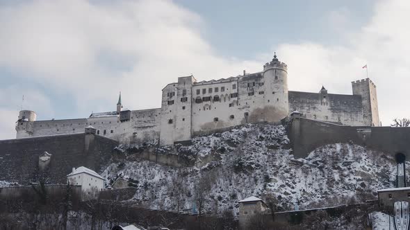 Timlapse of the sky above Hohensalzburg Fortress