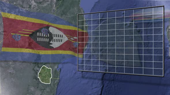 Swaziland Flag And Map Animation