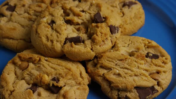 Cinematic, Rotating Shot of Cookies on a Plate 