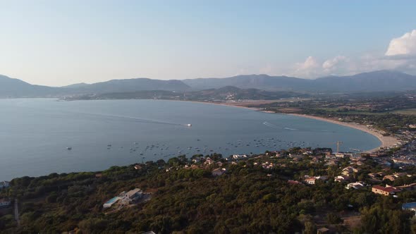 Ajaccio Bay and Airport on Corse, Sunny Island in Mediterranean AERIAL